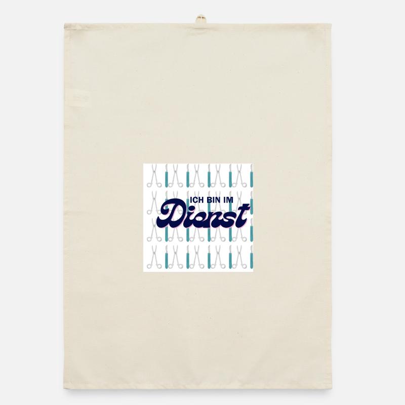 Ich bin im Dienst ! Organic Geschirrtuch