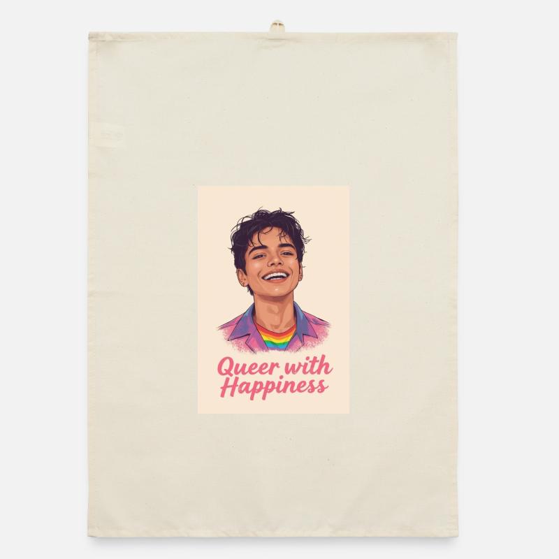 Queer with happiness Organic Geschirrtuch