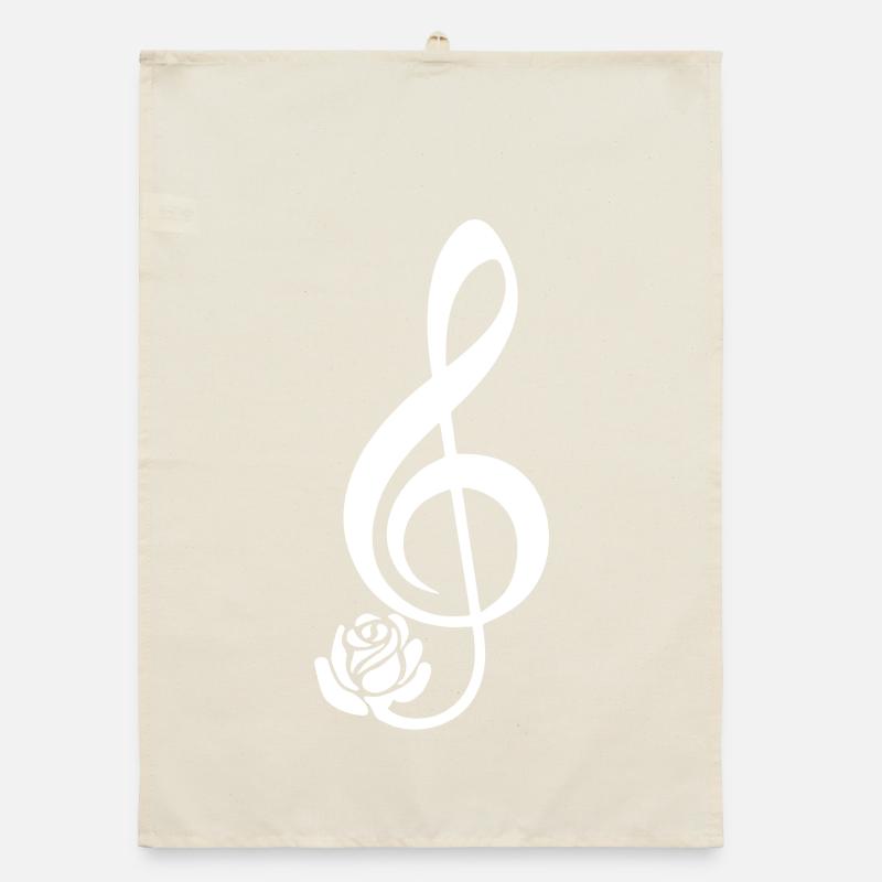 White floor key in bloom Organic dish towel