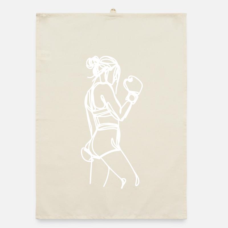 Boxer Graphic Organic dish towel