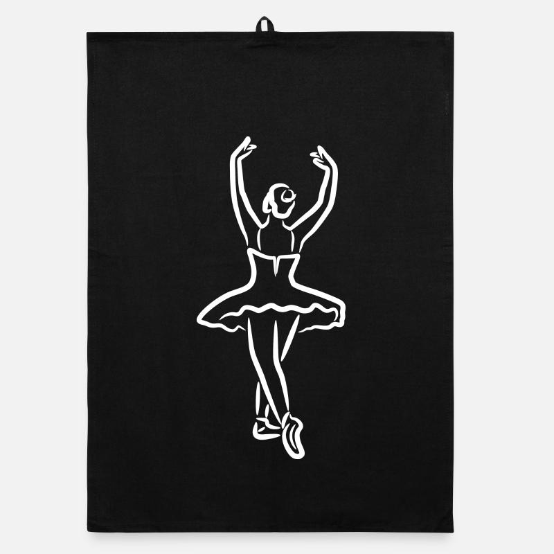 Ballett Mädchen Zeichnung Organic Geschirrtuch