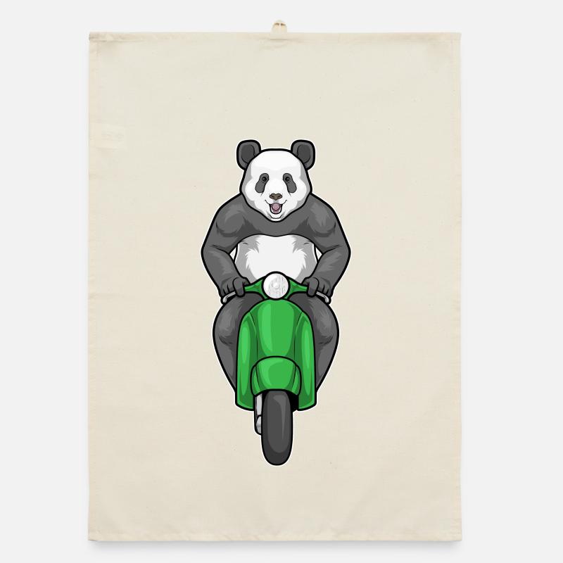 Panda Scooter Organic dish towel