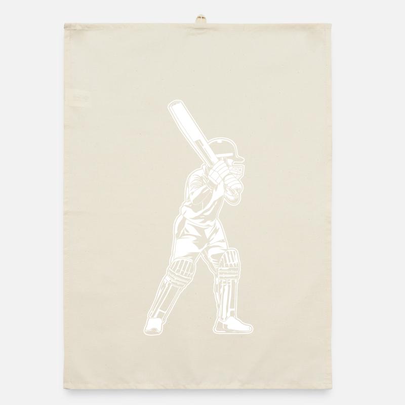 Cricket Batter Sketch Organic dish towel