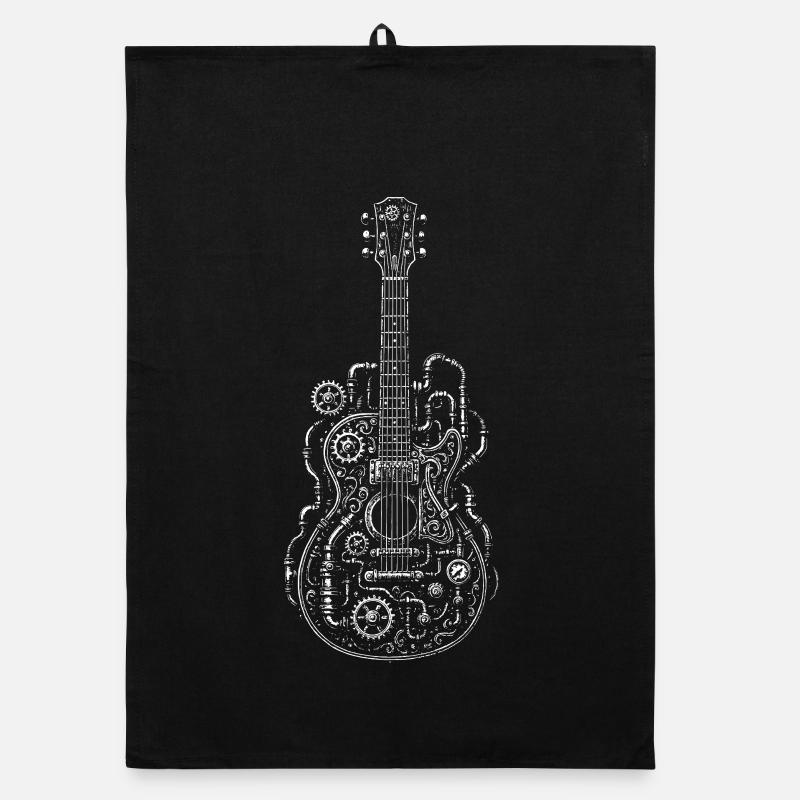 Steampunk Gitarre Getriebe Ornament Organic Geschirrtuch