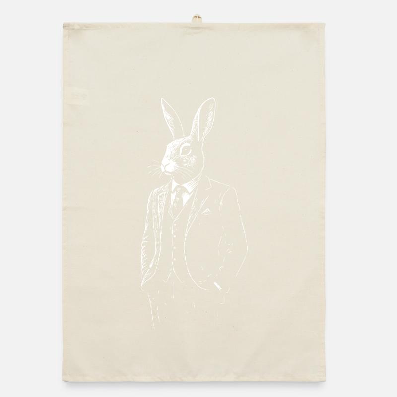 Dapper Rabbit in Tailored Suit Organic dish towel