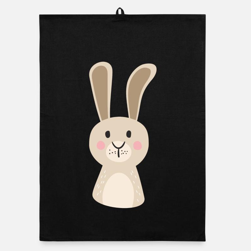 Süßer Hoppel-Hase Cartoon-Print Organic Geschirrtuch