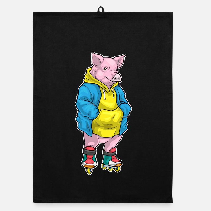 Pig Inline skating Inline skates Sports Organic dish towel