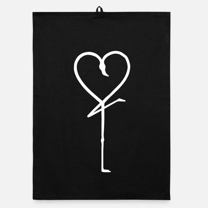 Flamingo Herzform Liebe Wasservogel Organic Geschirrtuch
