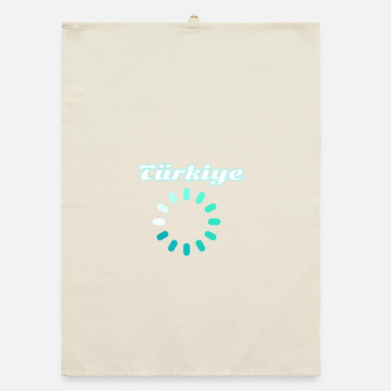 Turkey Charging Circle Turquoise Organic dish towel