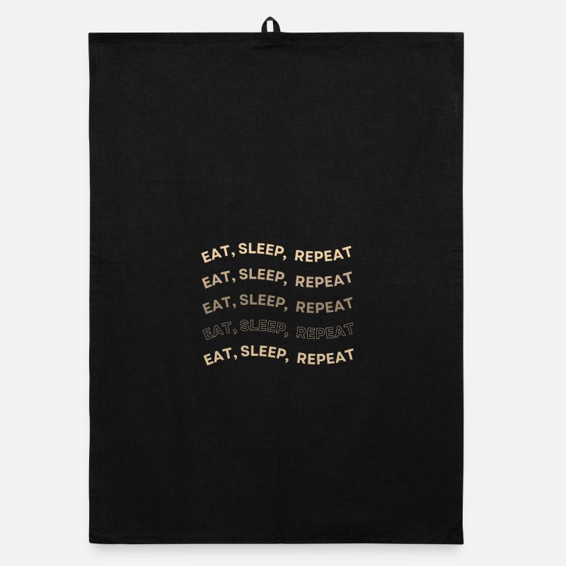 Eat Sleep Repeat Pattern Organic dish towel
