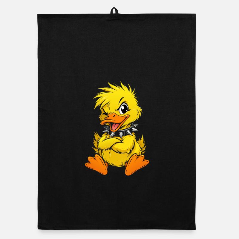 Cute and bold duck Organic dish towel