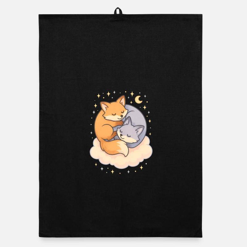 Renards Câlins Kawaii Torchon bio