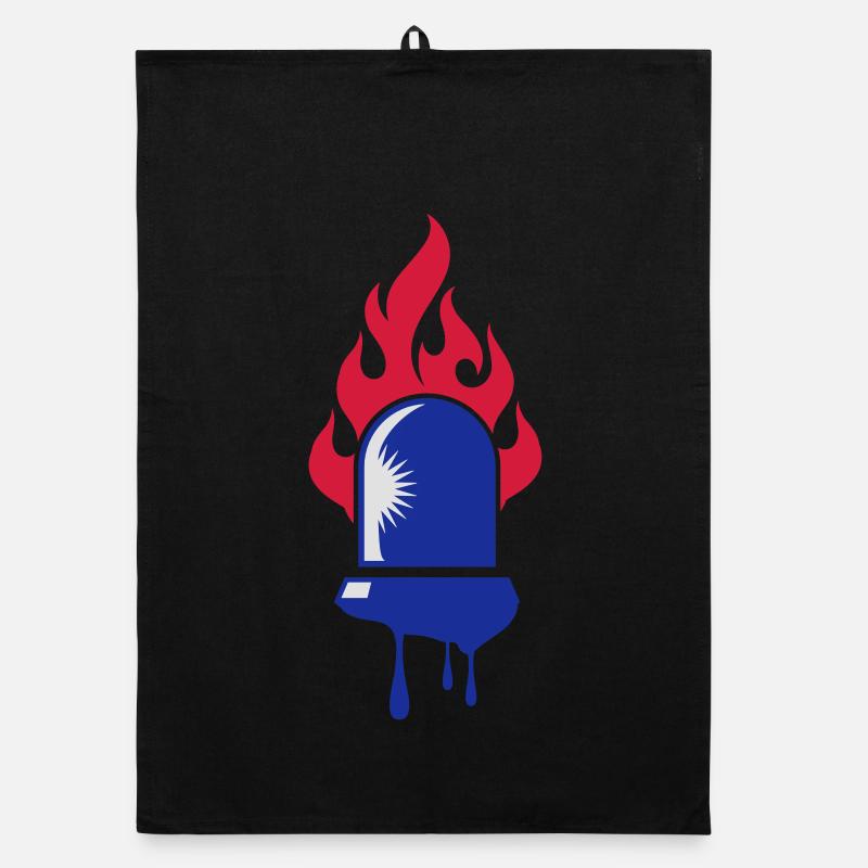 Blaulicht Feuerwehr Organic Geschirrtuch