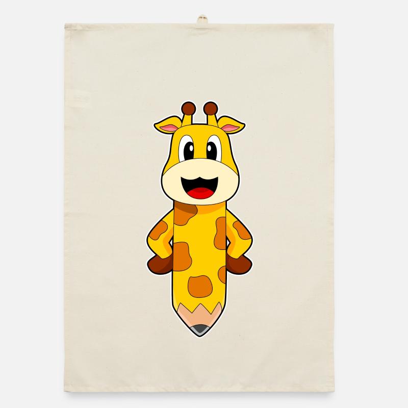 Giraffe Student Pencil School Organic dish towel