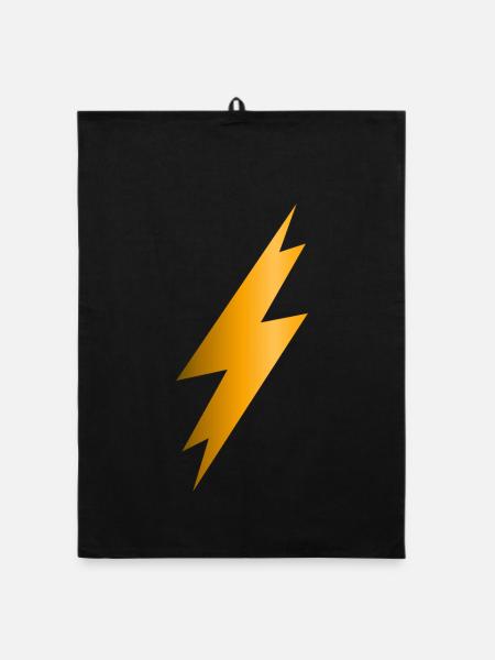 Lightning Bolt - Organic dish towel - black - Front