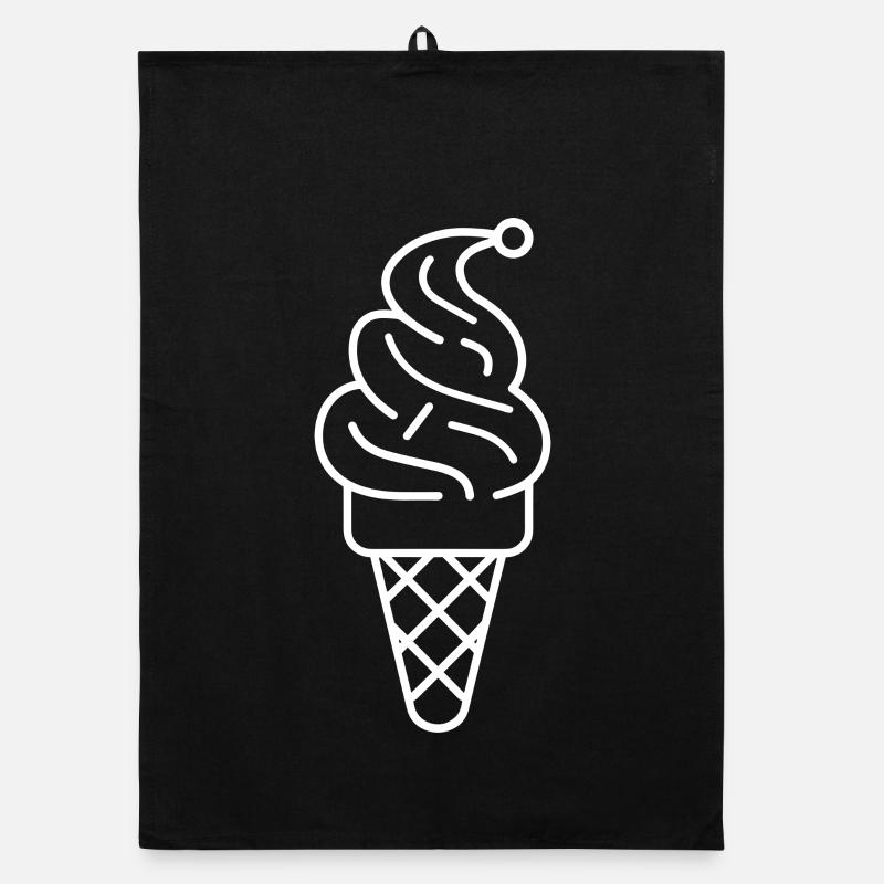 Eiswaffel Zeichnung Organic Geschirrtuch