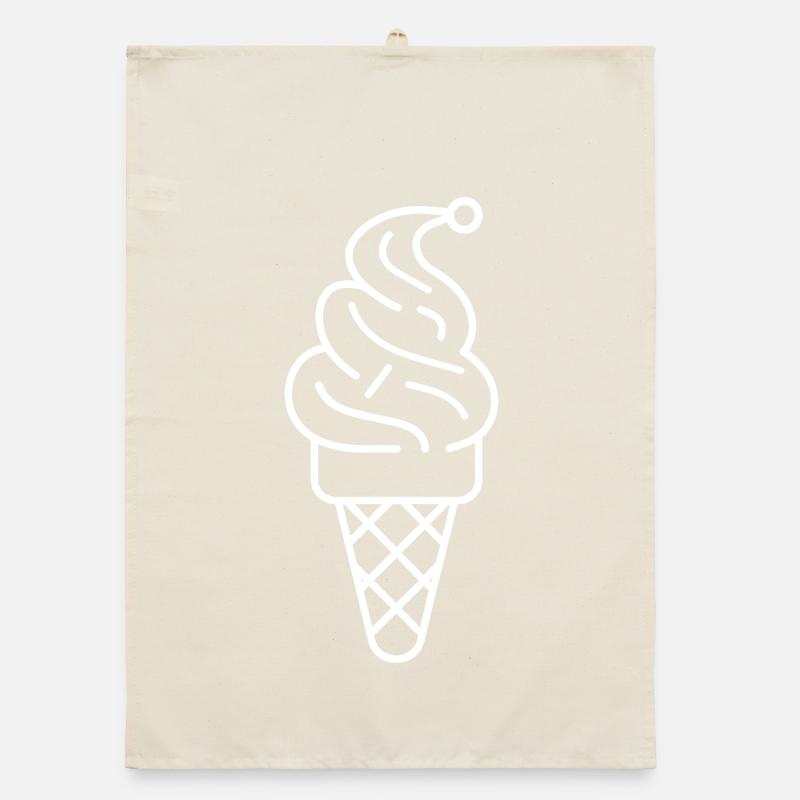 Eiswaffel Zeichnung Organic Geschirrtuch