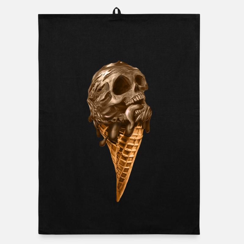 Glace molle avec crâne éthéré Torchon bio