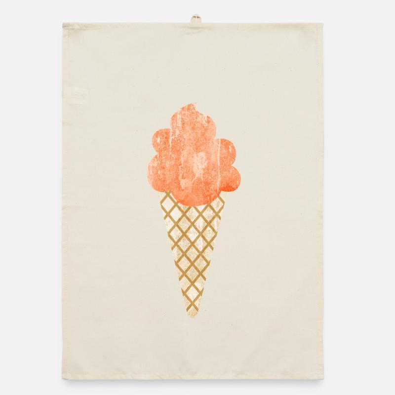 Eis Sommer Waffel Softeis Eiscreme süß fruchtig Organic Geschirrtuch