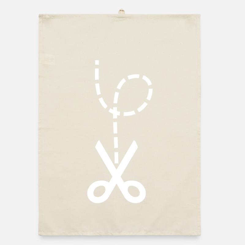 Schere – Herzschmerz & Anleitung Meme Design Organic Geschirrtuch