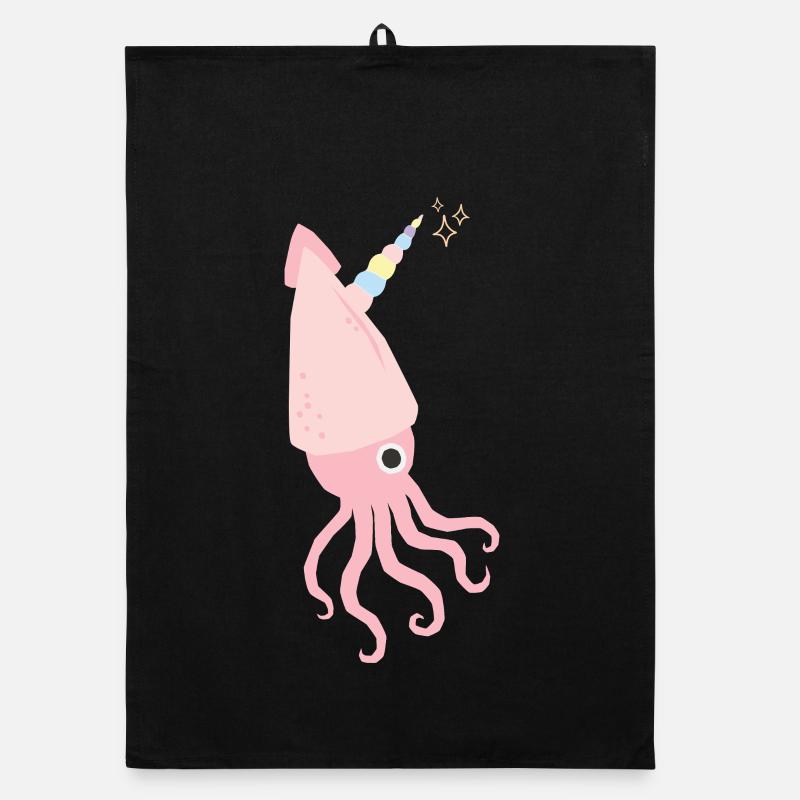 Unicorn Squid Tintenfisch Einhorn Organic Geschirrtuch