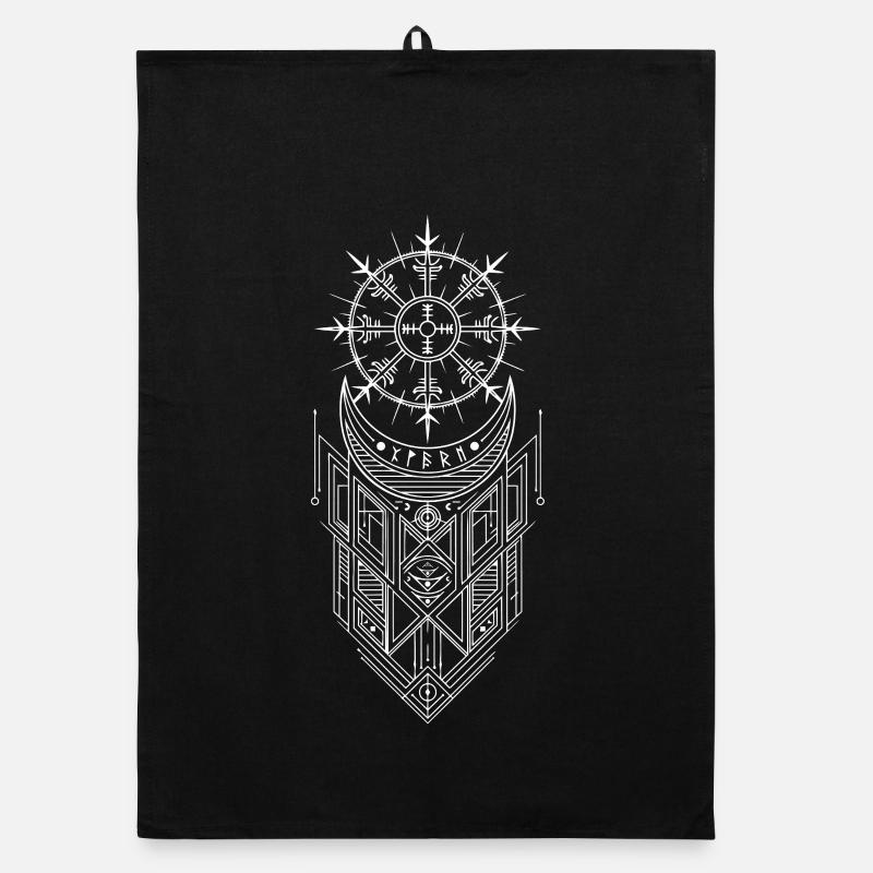 Vegvisir-Runenkompass – Germanische keltische Wikinger Organic Geschirrtuch