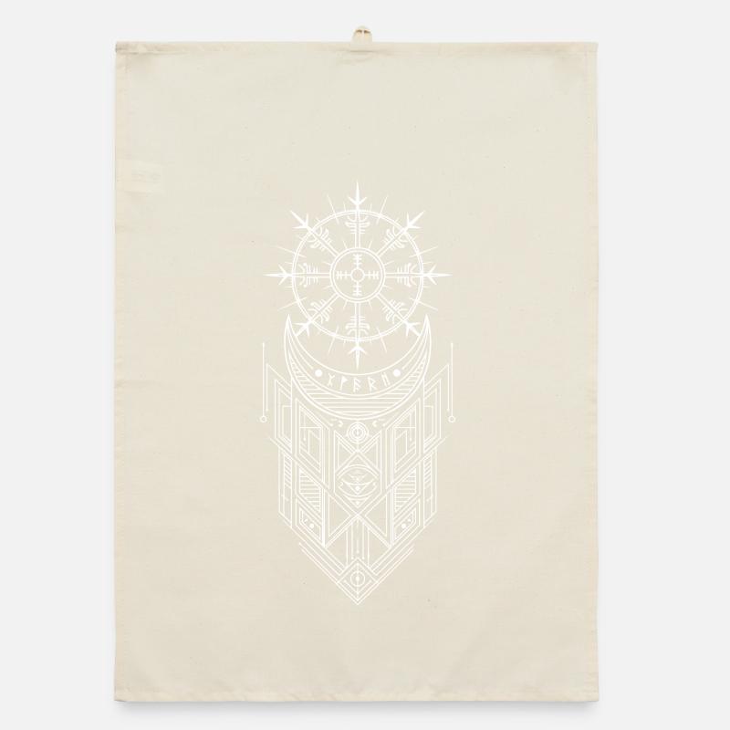 Vegvisir Runes Compass - Germanic Celtic Vikings Organic dish towel