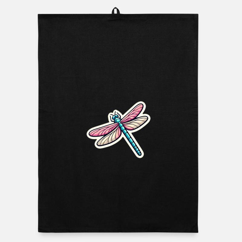Libellule au pastel Torchon bio