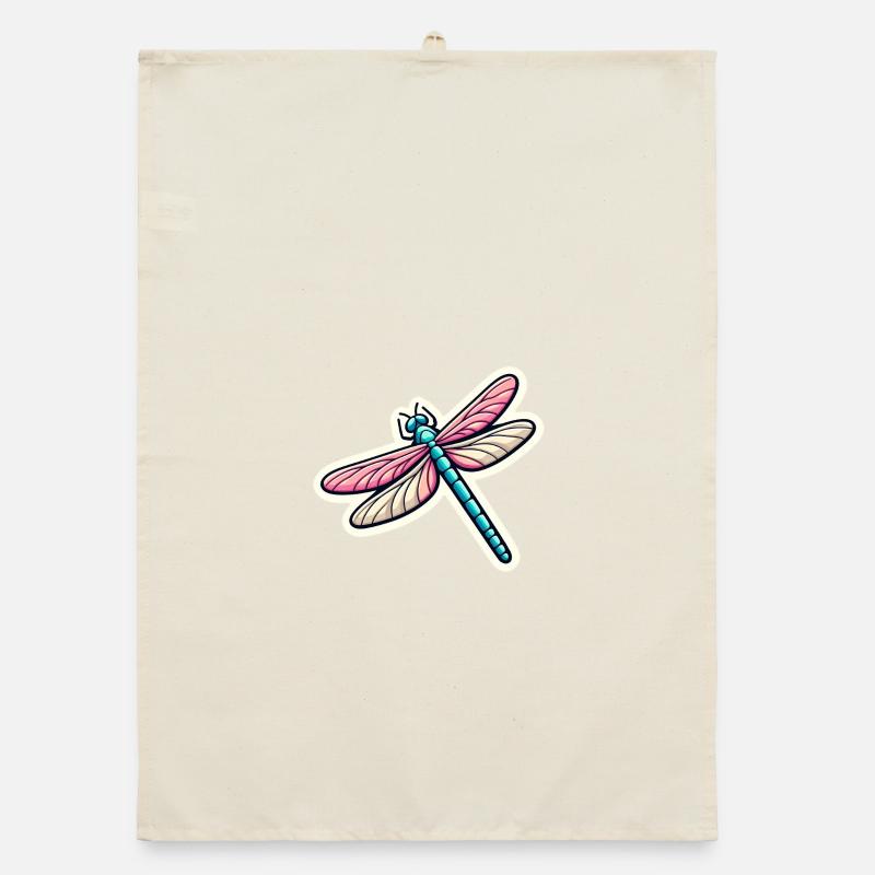 Libellule au pastel Torchon bio