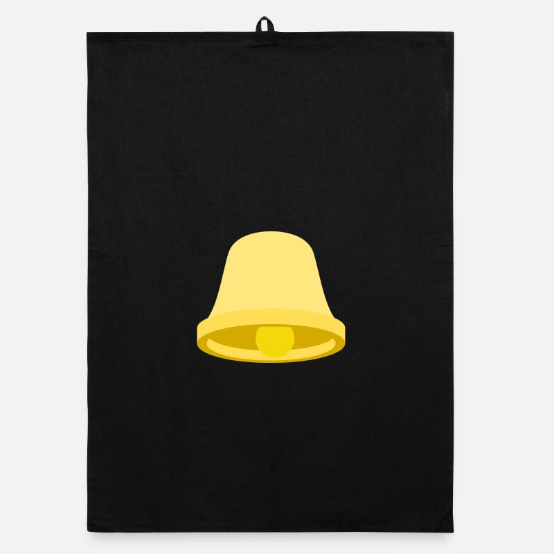 Icône de la clochette jaune – Minimal - Torchon bio - noir