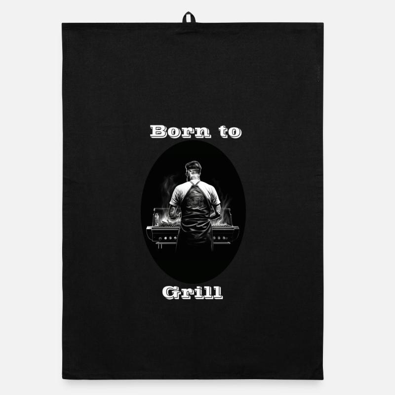 Né pour griller blanc Torchon bio