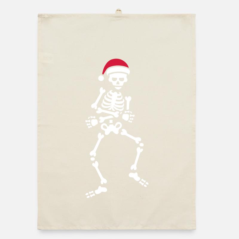 Skibidi challenge meme skeleton Christmas dance Organic dish towel