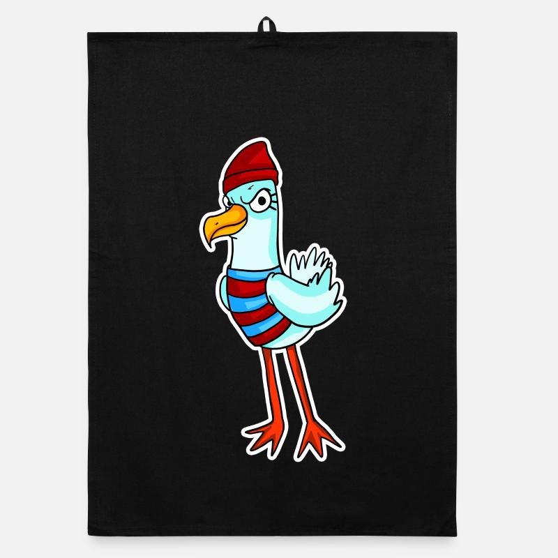 North Sea Seagull Motif Bird Organic dish towel