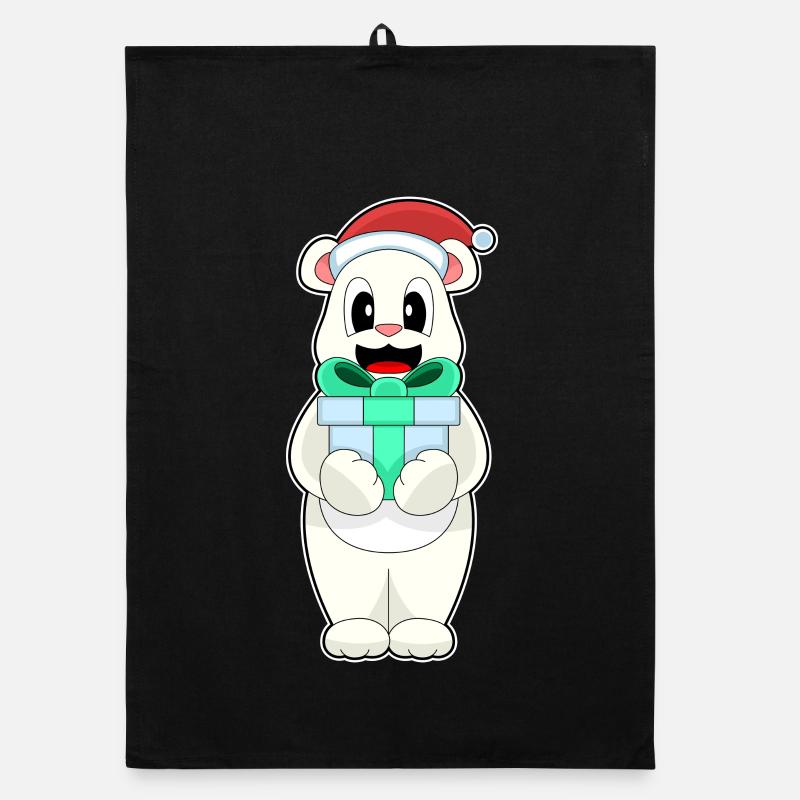 Forfait de Noël de l’ours polaire Torchon bio