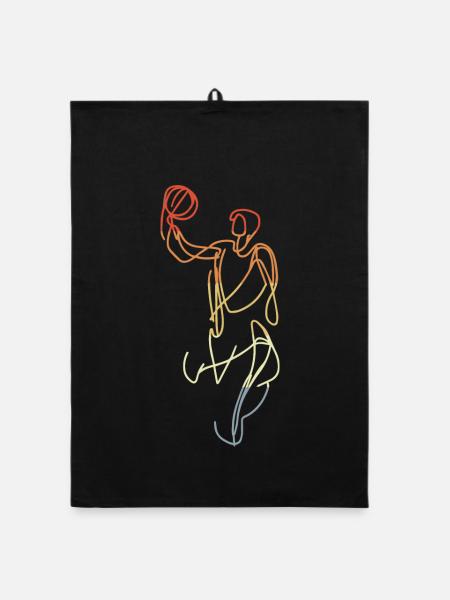 Basketball Vintage Look - Organic dish towel - black - Front