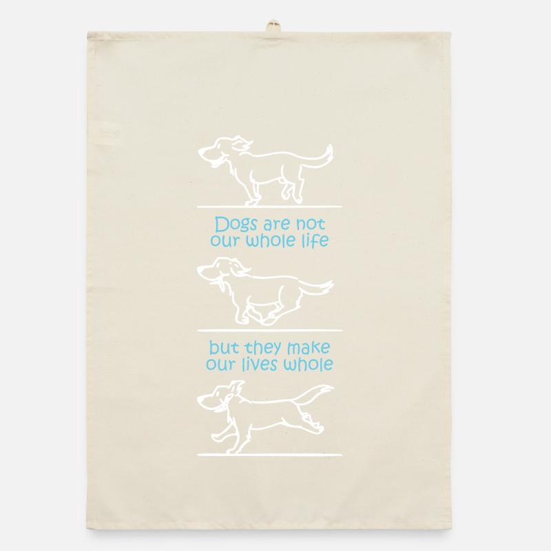 Hunde machen unser Leben ganz (dunkel) Organic Geschirrtuch