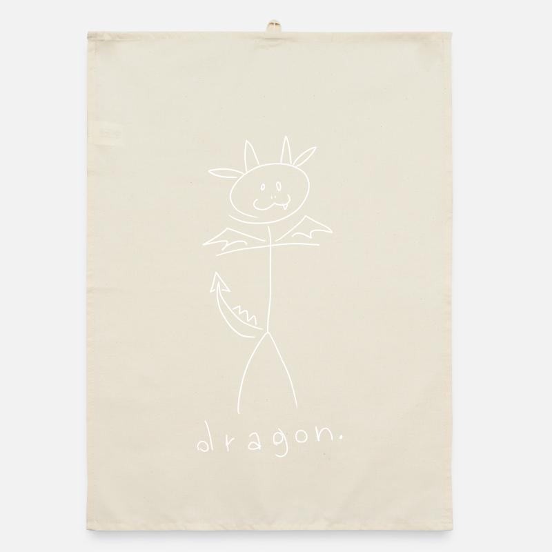 Dragon. (lignes blanches) (par Leni Riosa) Torchon bio