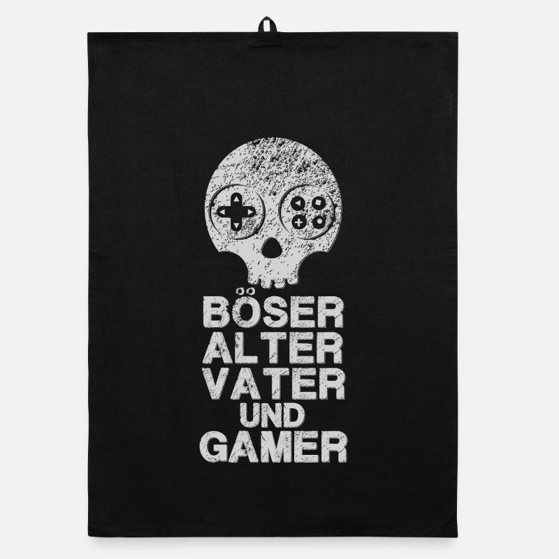 Gamer Zocker Nerd Vater Spruch Vatertag Lustig Organic Geschirrtuch