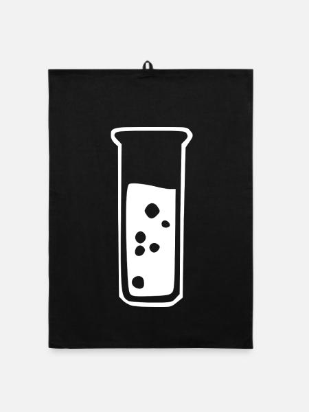 Test Tube Chemistry Chemist Gift - Organic dish towel - black - Front