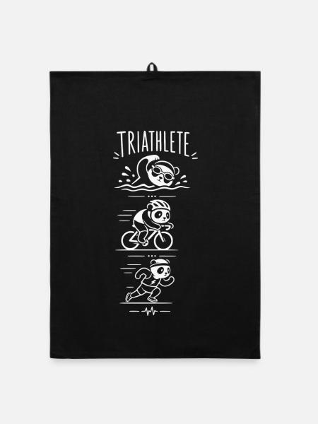 Triathlon - Organic Geschirrtuch - Schwarz - Vorne