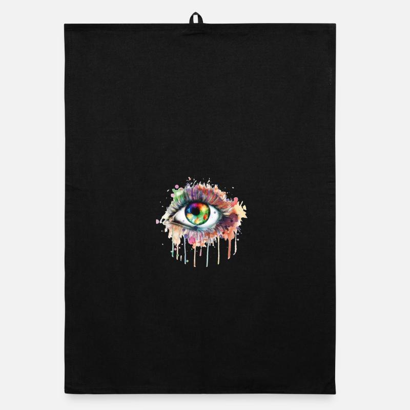 Œil arc-en-ciel Aquarelle Œil, Œil, Arc-en-ciel Torchon bio