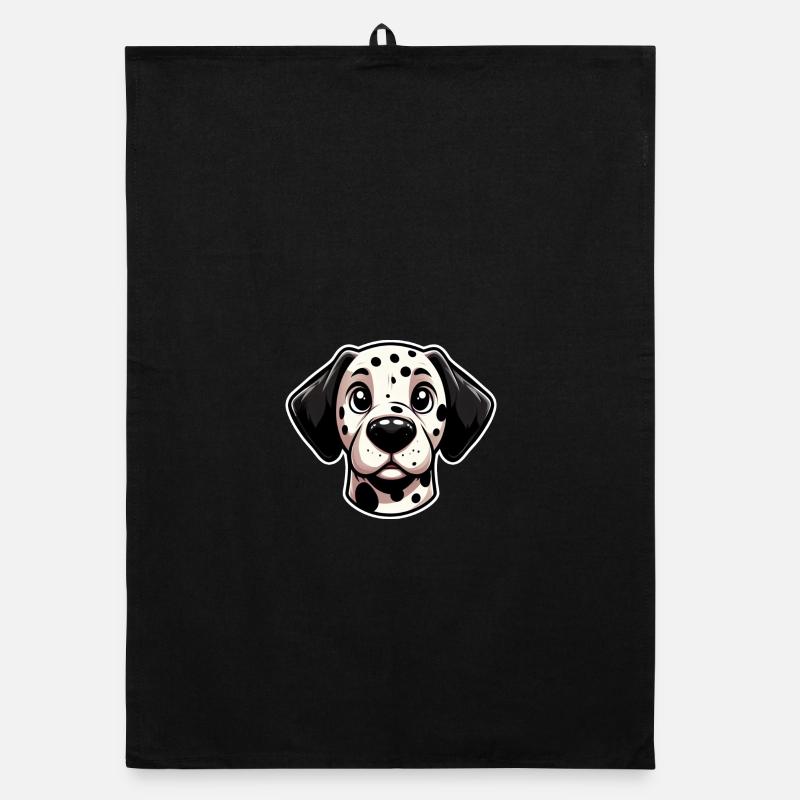 Tête de Dalmatien comique Torchon bio