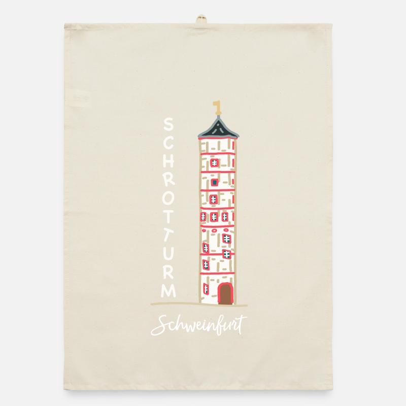 Schweinfurt, iconic Schrotturm, Bavaria Organic dish towel