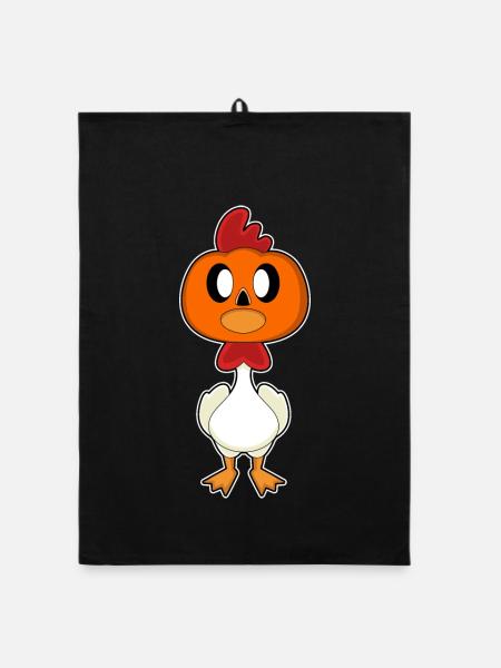 Chicken Halloween Pumpkin - Organic dish towel - black - Front