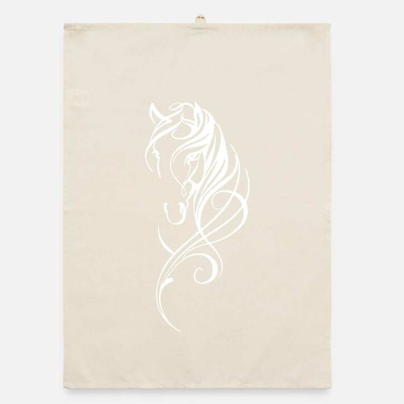 Cheval abstrait blanc Torchon bio