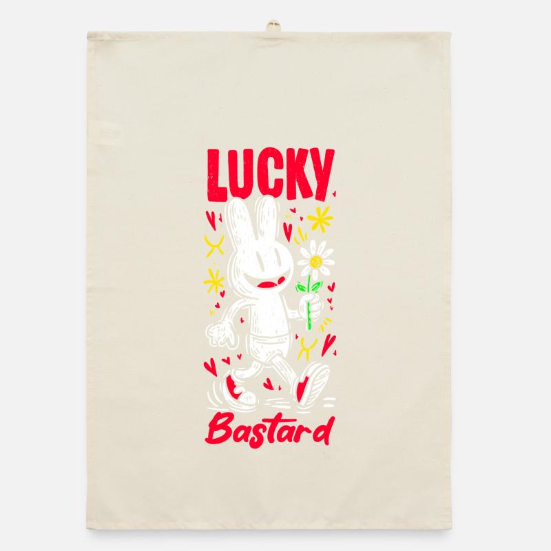 Pop Art de lapin avec fleur Torchon bio