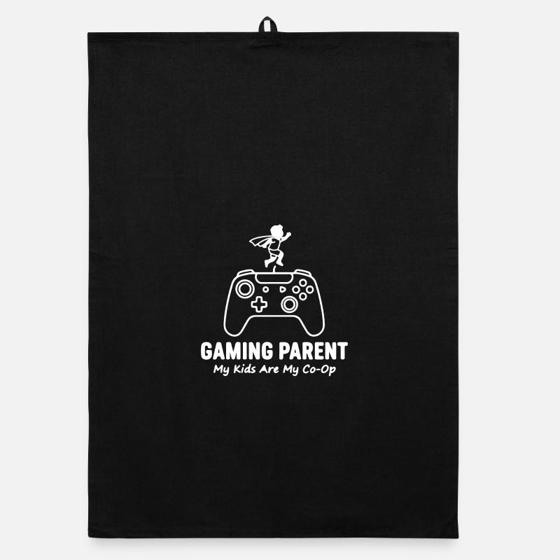 Gaming_Parent - Organic Geschirrtuch - Schwarz
