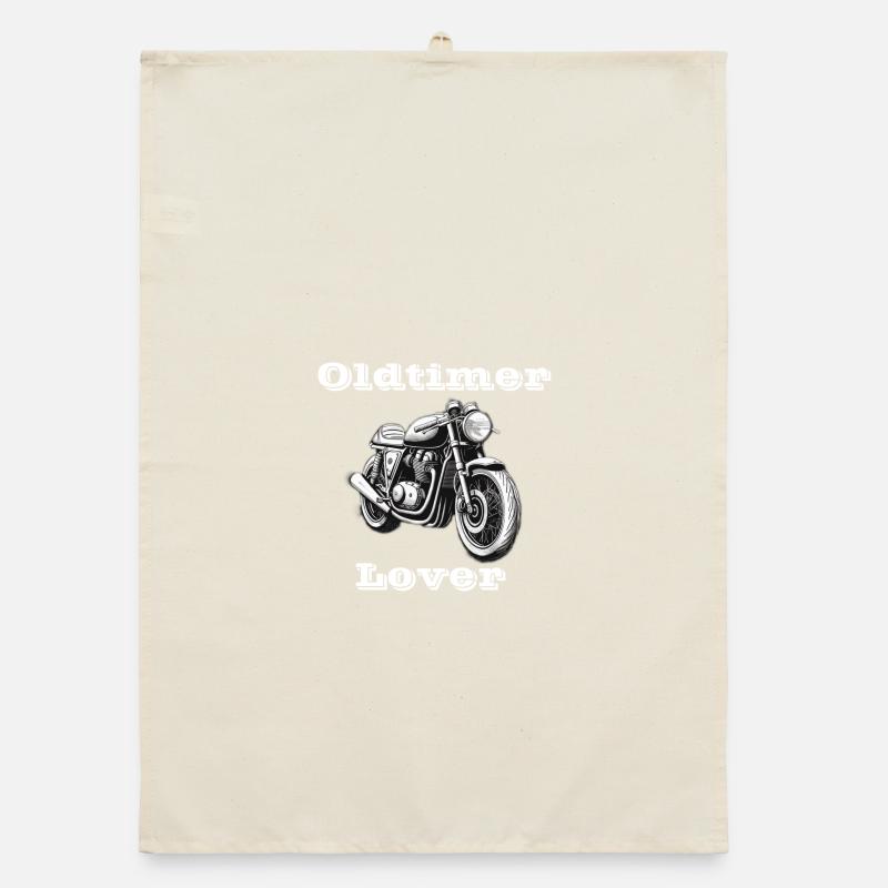Oldtimer Lover white Organic dish towel