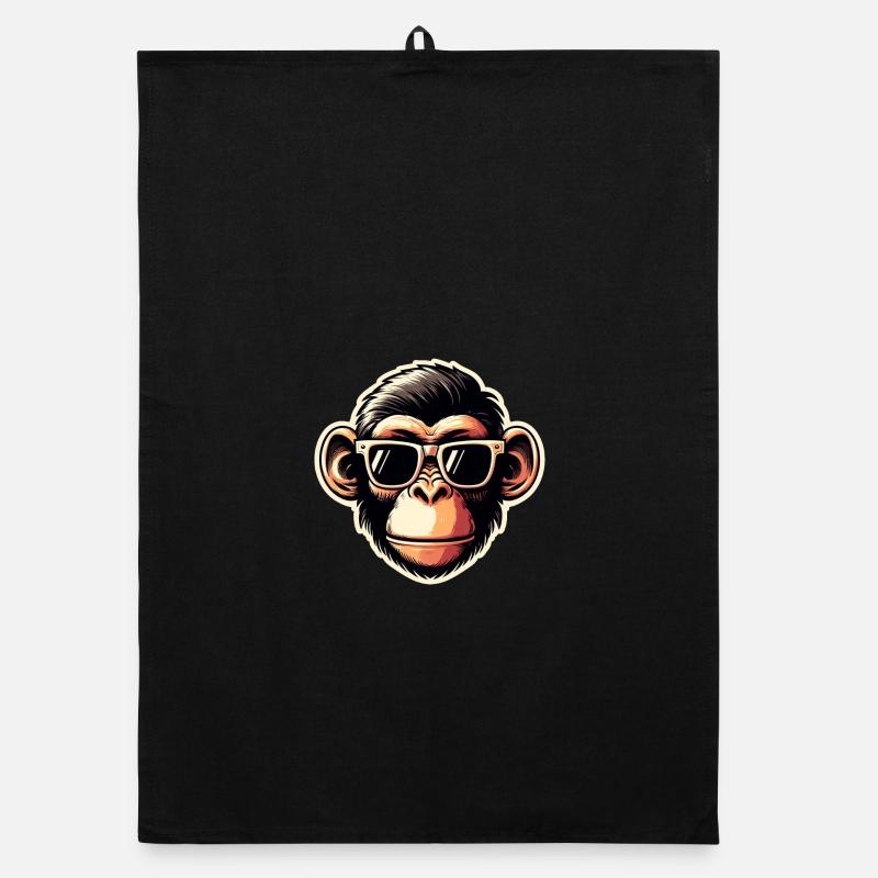 Affe Brille cool Organic Geschirrtuch