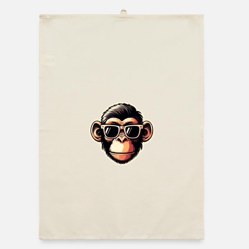 Monkey Glasses Cool Organic dish towel